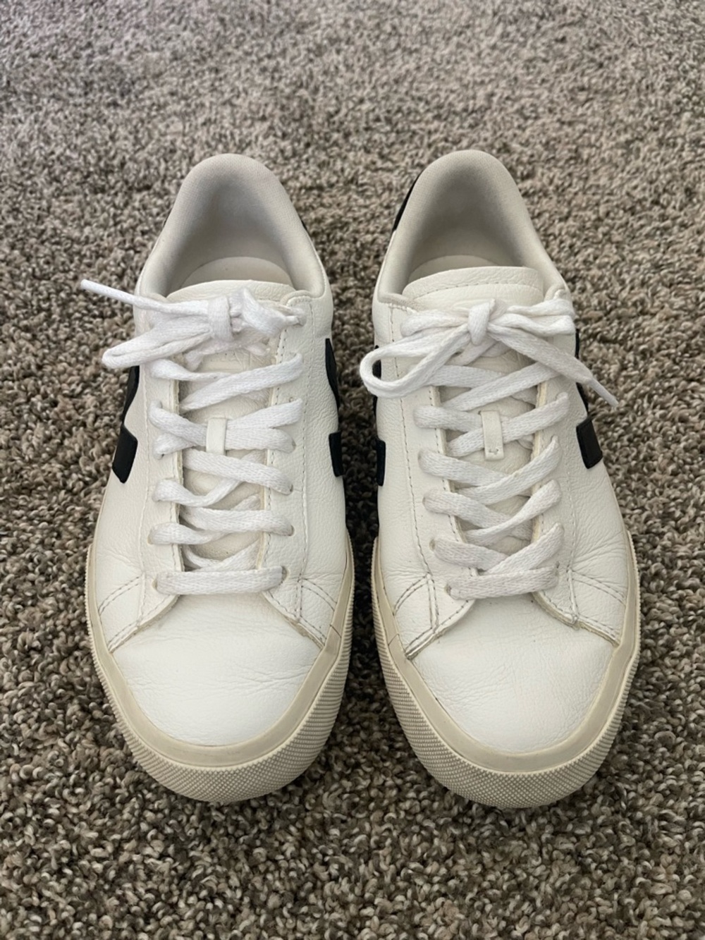 Women’s Veja Campo Leather Sneakers White/Black US 7/EU 38 - Picture 5 of 8